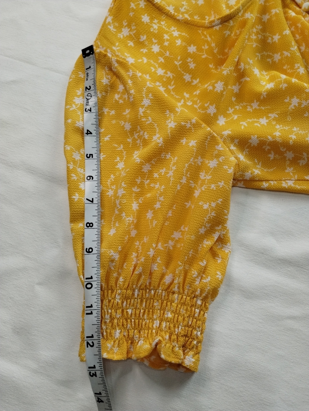 Women's Yellow Floral V-Neck Button Front Top - Picture 7 of 12